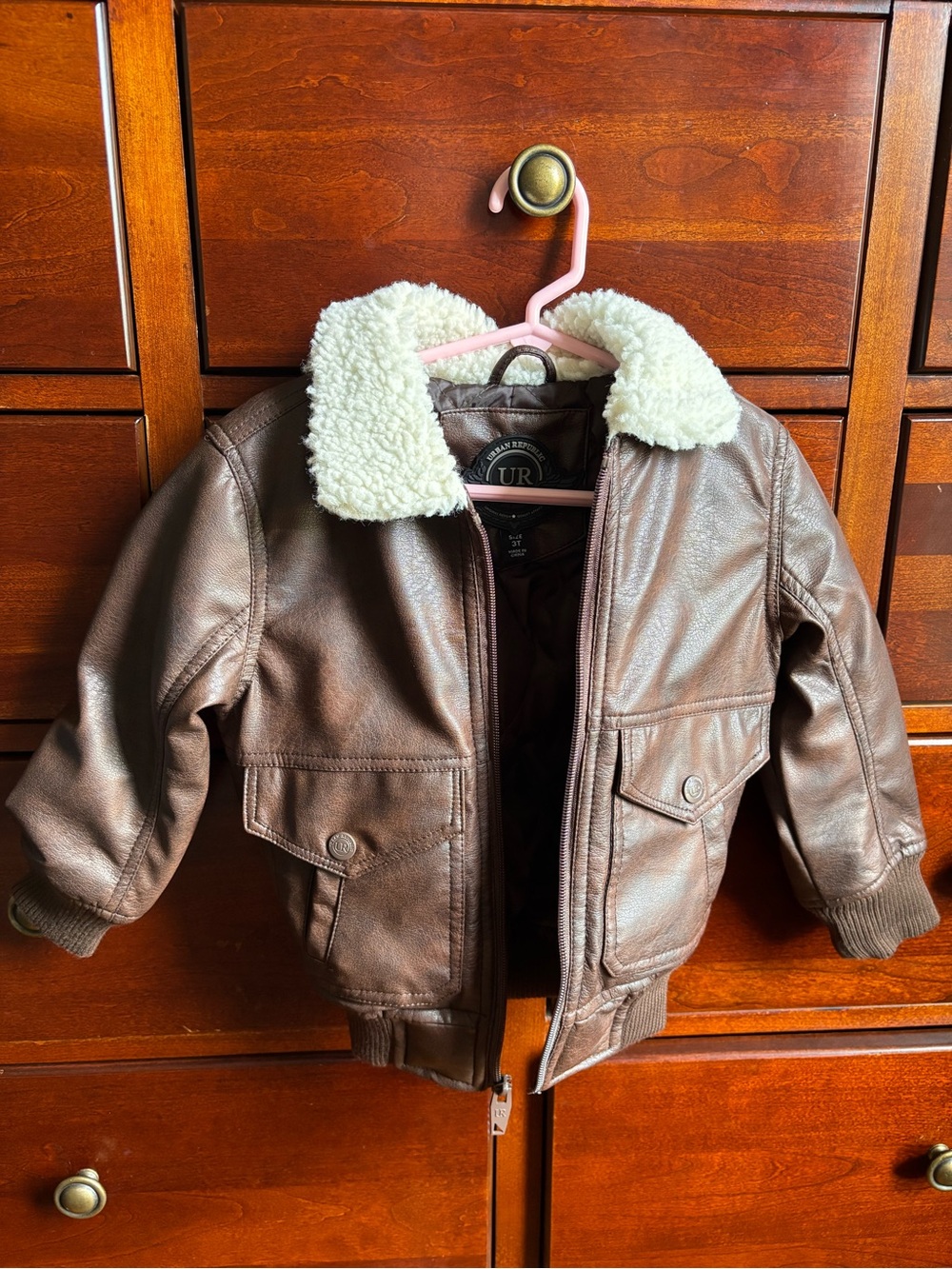 Toddler Faux Leather Bomber Jacket (Boy - Size 3T)